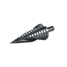 Black Oxide 3 Flats Shank Spiral Flute HSS Step Drill Bit for Sheet Drilling